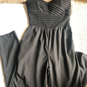 Black strapless romper